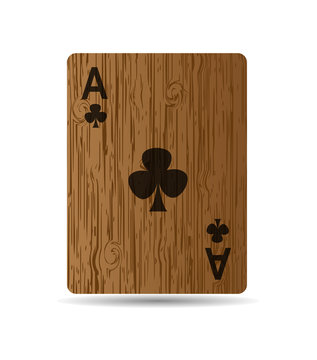 The card on wooden background.