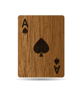 The Jack card on wooden background.
