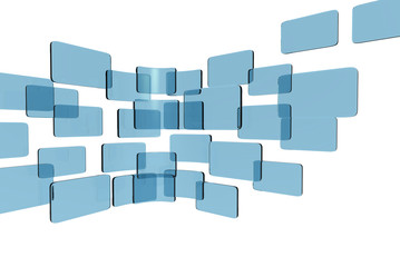 touch screen interface blue glass