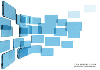 touch screen interface blue glass