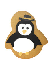 Christmas Gingerbread Penguin Biscuit
