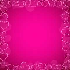 pink valentine's background with hearts