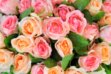 Artificial flowers background