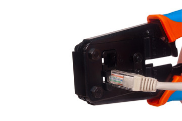 Network cable isolated on white background