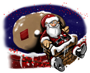 Mikolaj w kominie © monotyp