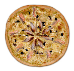 Whole seafood pizza