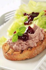 Toasted bread and pate