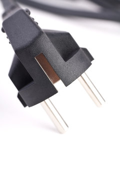 Black electric cable isolated