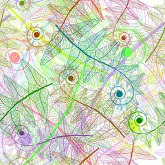Seamless abstract color leaves pattern