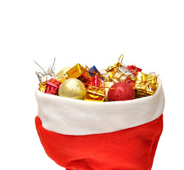 Santa Claus hat with Christmas presents