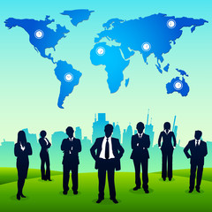 Business People Standing in urban landscape