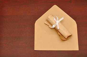 envelopes with roll old paper
