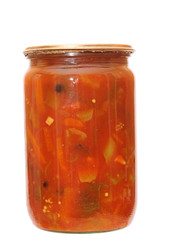 salad vegetables canned harvested in the winter