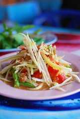 Thai papaya salad hot and spicy