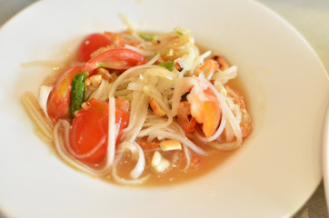 Thai papaya salad hot and spicy