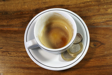 Empty Espresso and Tip or Change