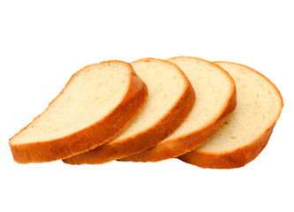 pieces of bread isolated on white background