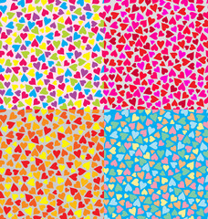 Pattern with colorful hearts