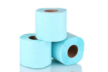 rolls of toilet paper isolated on white
