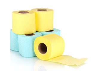 rolls of toilet paper isolated on white