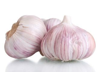 fresh garlic isolated on white