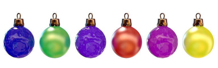 Six color balls for a New Year tree