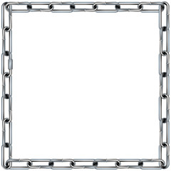 Seamless metal chain link border or frame - vector