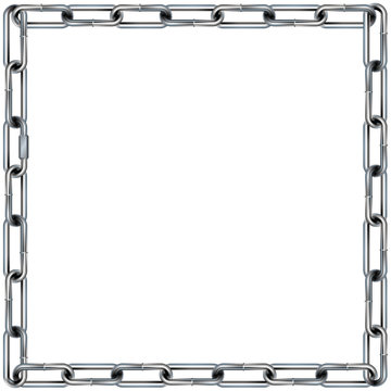 Seamless metal chain link border or frame - vector