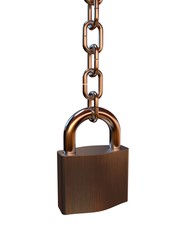 The lock hanging on a chain