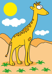 girafe savane désert paysage décor