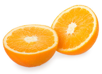 Two halves of orange