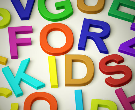Letters Spelling For Kids As Symbol for Childhood And Children