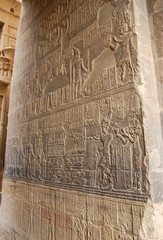 Ancient Egyptian relief in Philae temple, Egypt