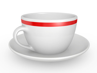 white coffe cup over white background