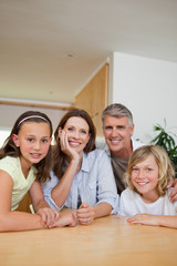Family sitting at table
