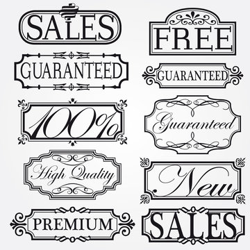 Vector Frame Set ornamental vintage decoration
