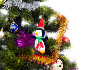 Christmas Tree background with different toys