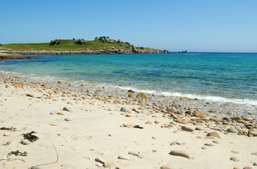 Bar beach between St. Agnes and Gugh, Isles of Scilly.