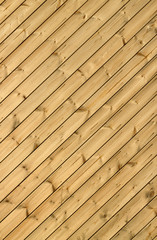 Wooden decking planks close up.