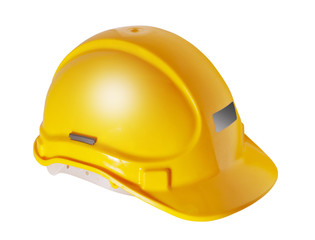 Yellow hard hat isolated on white