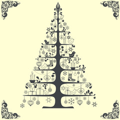Stylized vector Christmas tree