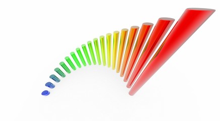 3d graph showing rise in profits or earnings