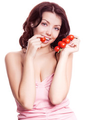 woman with tomatoes