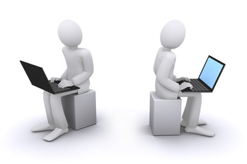 businessman working at notebook