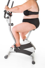 Fototapeta na wymiar fat woman fitness
