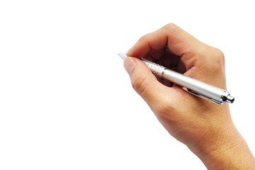 male hands with pen
