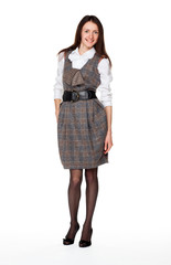 Attractive young businesswoman, full length portrait