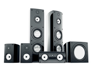 speakers isolated on white