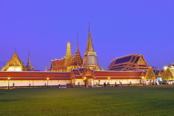 Naklejka premium Twilight Grand Palace at dusk, the major tourism attraction in B