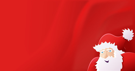 Fond rideau rouge avec le père noël